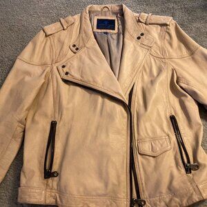 Tan woman's size XL leather motorcycle jacket